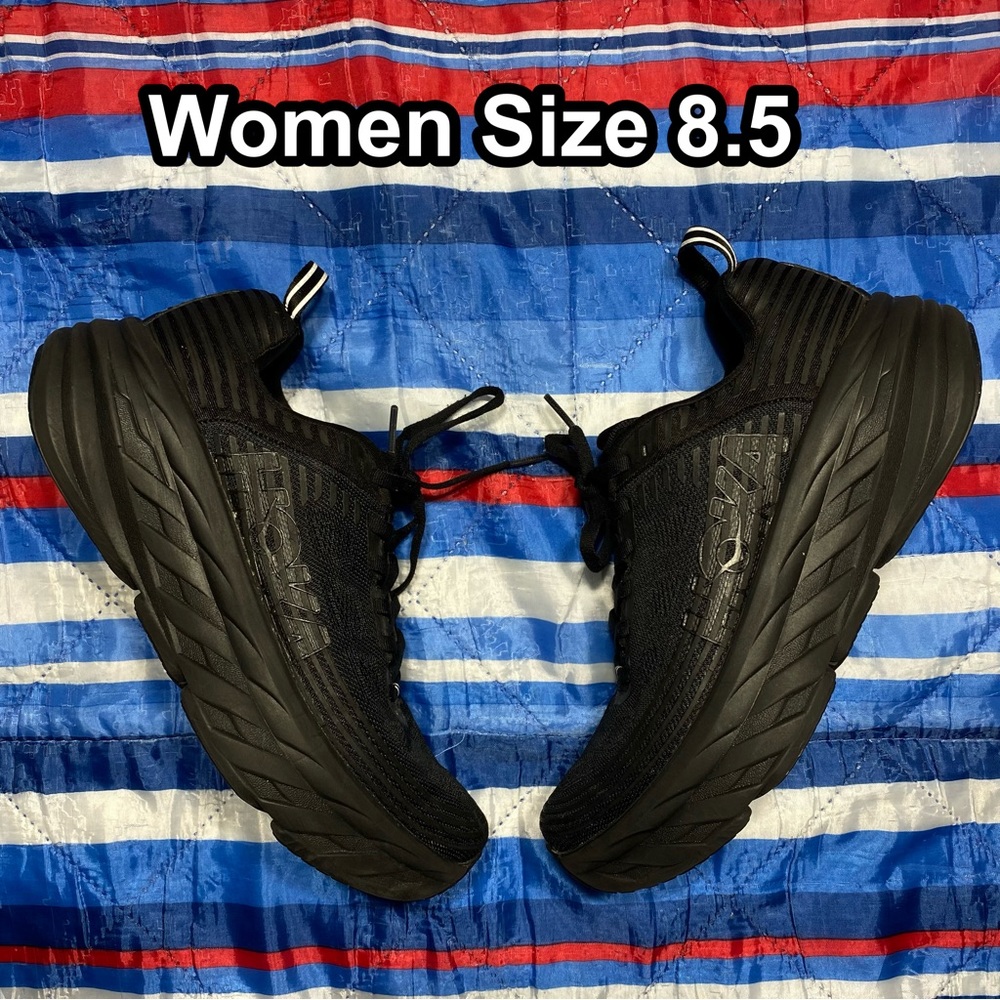 Hoka One One W Bondi 6 Triple Black Running Shoes Women's Size 8.5